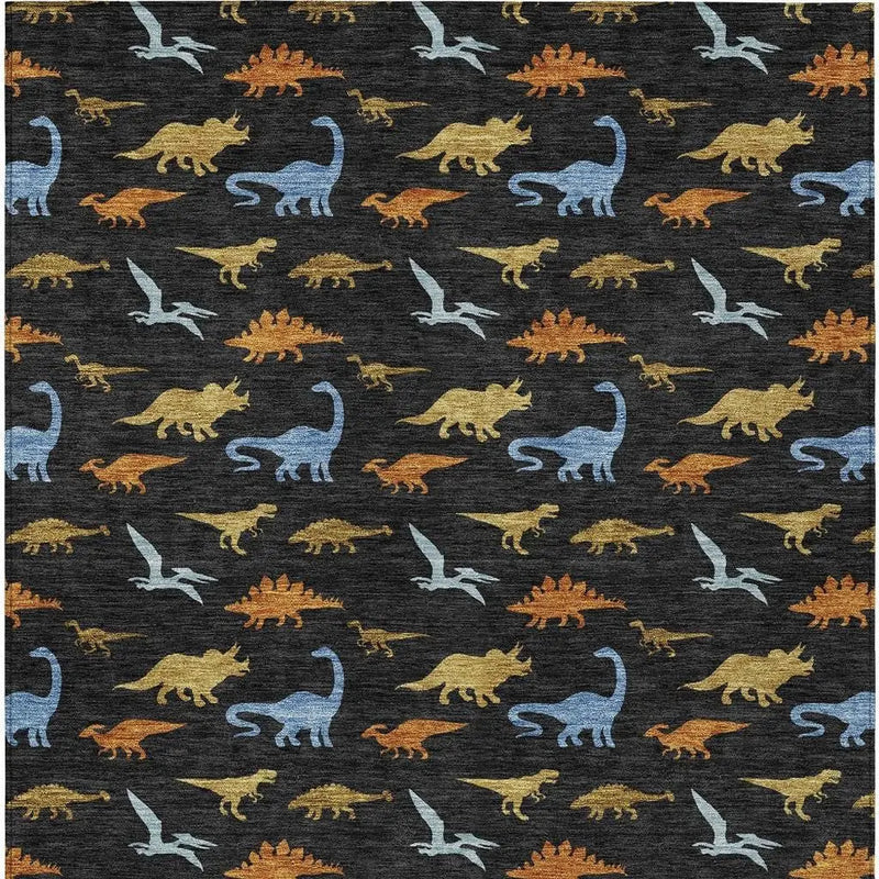 9' X 12' Black And Chocolate Geometric Washable Indoor Outdoor Area Rug Homeroots Outdoor