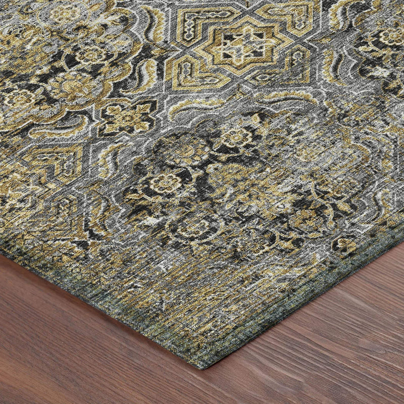 9' X 12' Black And Coffee Floral Washable Indoor Outdoor Area Rug Homeroots Outdoor