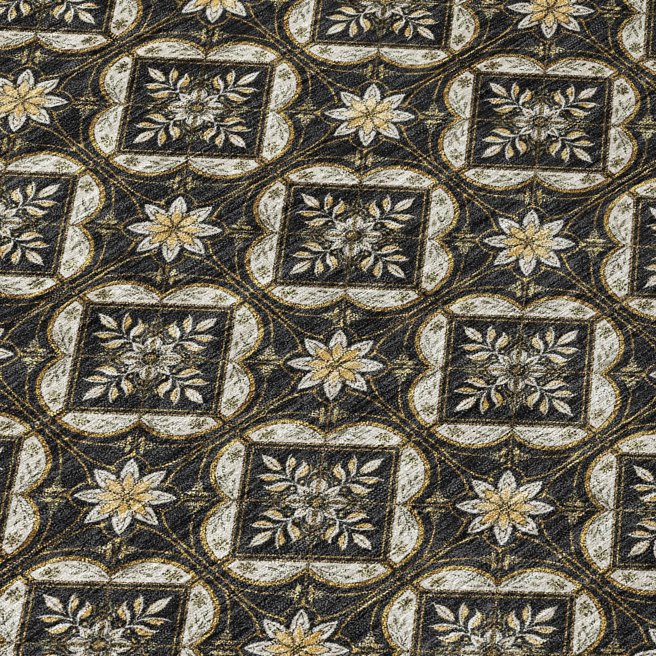 9' X 12' Black And Coffee Geometric Washable Indoor Outdoor Area Rug Homeroots Outdoor