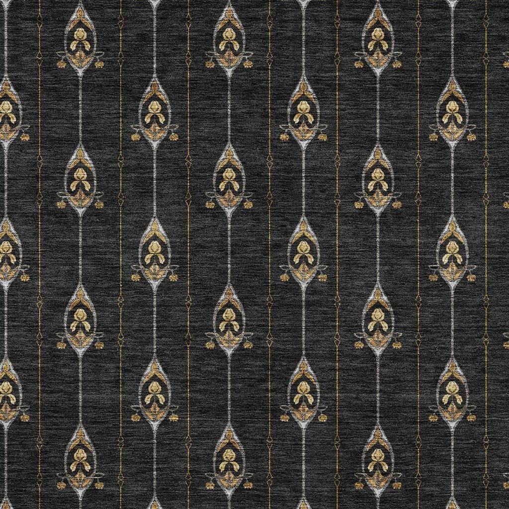 9' X 12' Black And Denim Blue Geometric Washable Indoor Outdoor Area Rug Homeroots Outdoor