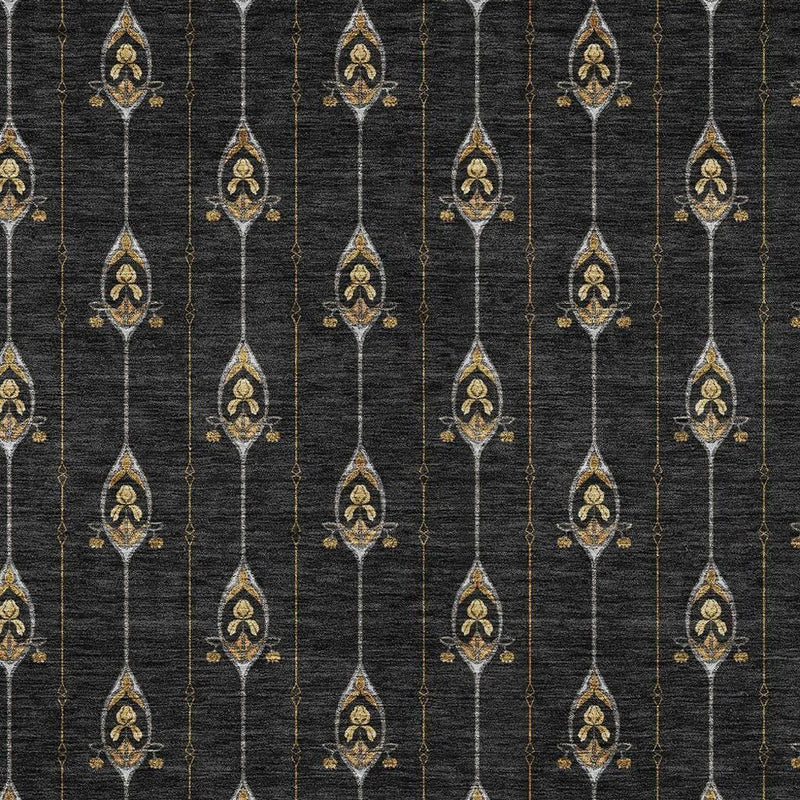 9' X 12' Black And Denim Blue Geometric Washable Indoor Outdoor Area Rug Homeroots Outdoor