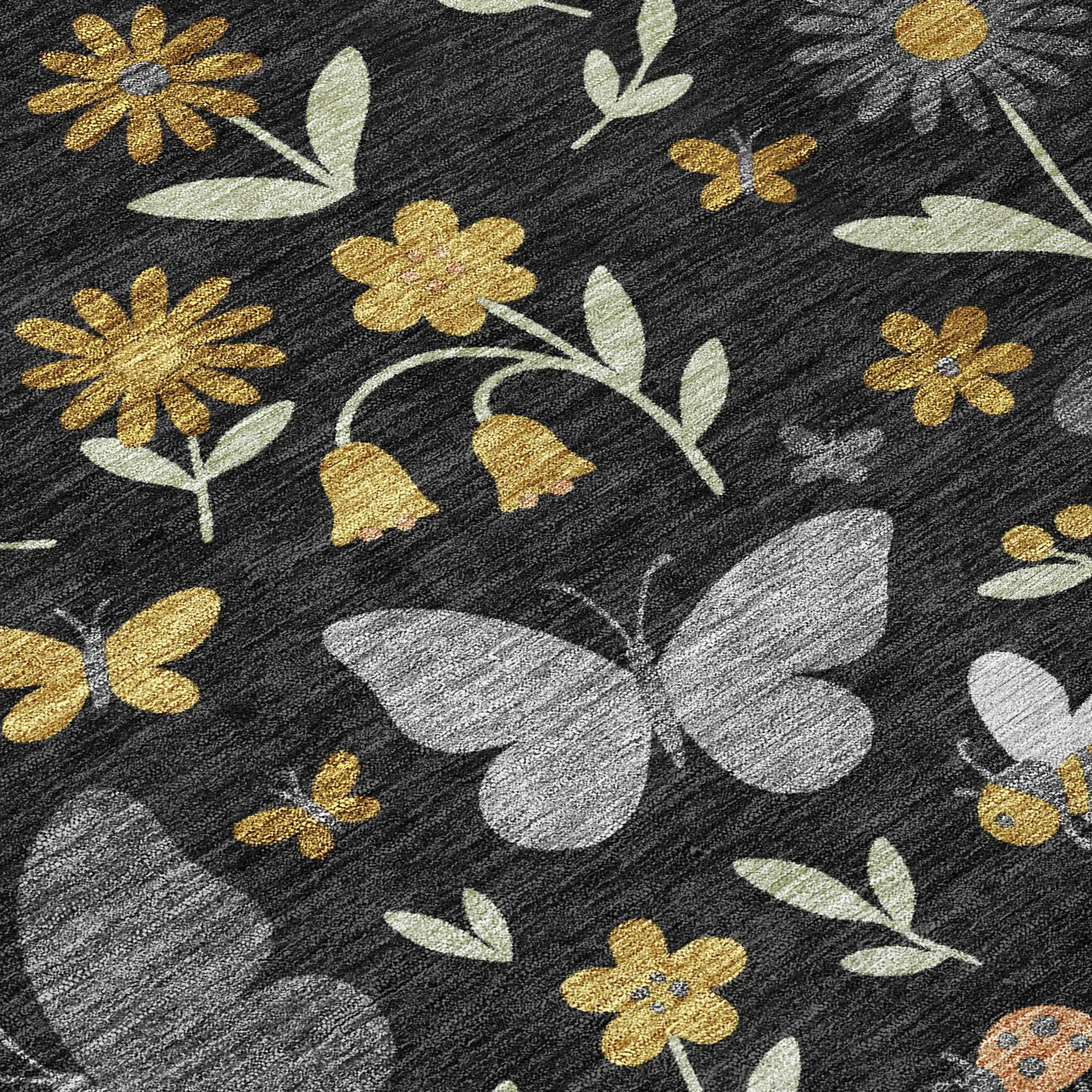 9' X 12' Black And Graphite Abstract Washable Indoor Outdoor Area Rug Homeroots Outdoor