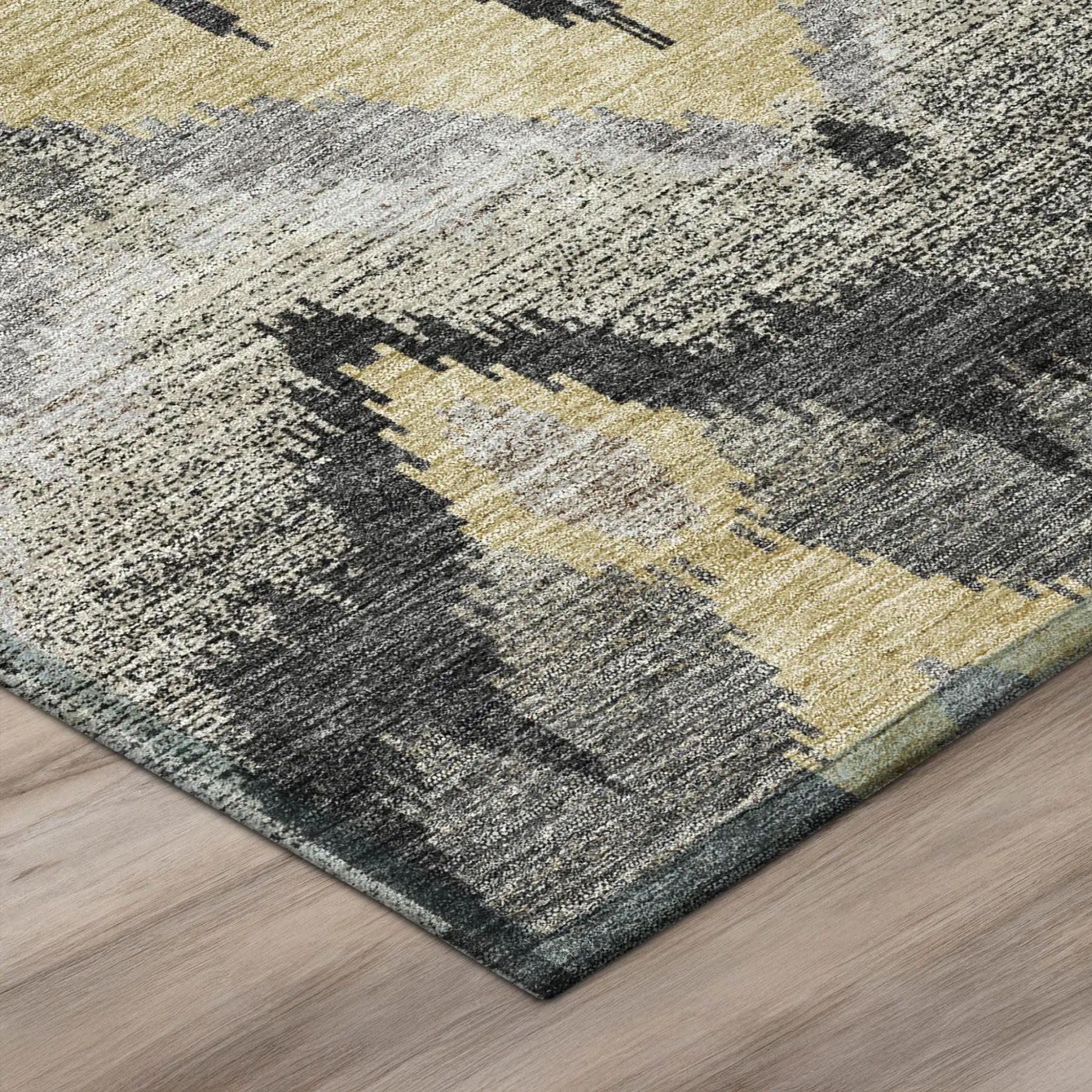 9' X 12' Black And Graphite Abstract Washable Indoor Outdoor Area Rug Homeroots Outdoor