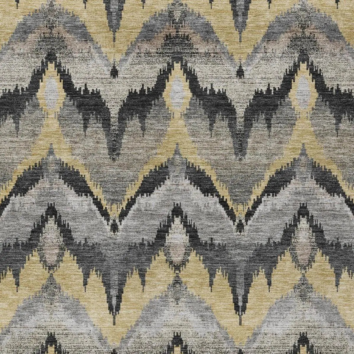 9' X 12' Black And Graphite Abstract Washable Indoor Outdoor Area Rug Homeroots Outdoor