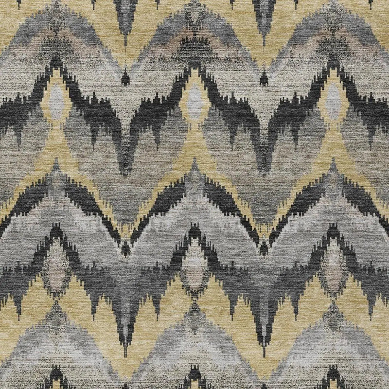 9' X 12' Black And Graphite Abstract Washable Indoor Outdoor Area Rug Homeroots Outdoor