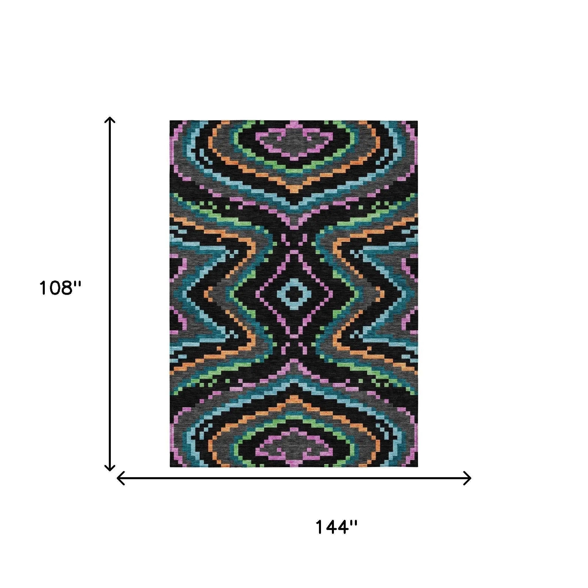 9' X 12' Black And Graphite Abstract Washable Indoor Outdoor Area Rug Homeroots Outdoor