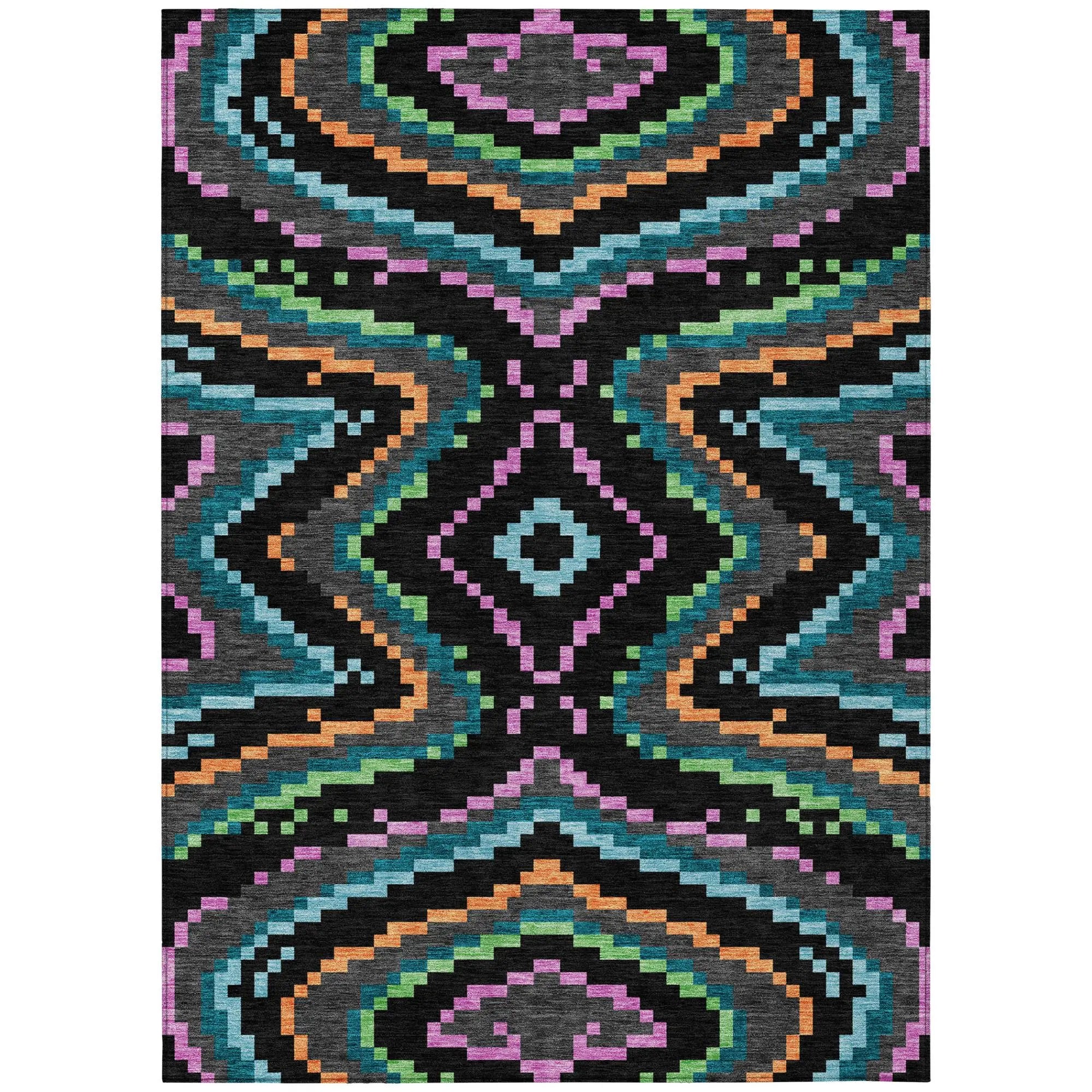 9' X 12' Black And Graphite Abstract Washable Indoor Outdoor Area Rug Homeroots Outdoor