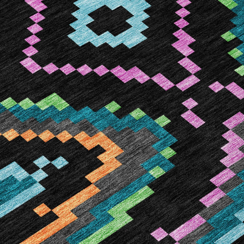9' X 12' Black And Graphite Abstract Washable Indoor Outdoor Area Rug Homeroots Outdoor