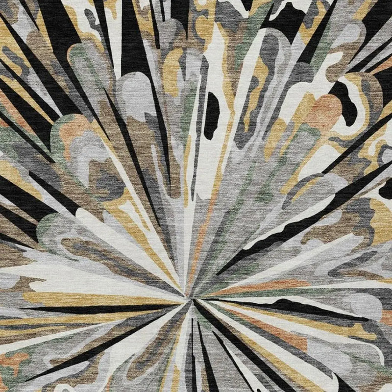 9' X 12' Black And Graphite Abstract Washable Indoor Outdoor Area Rug Homeroots Outdoor