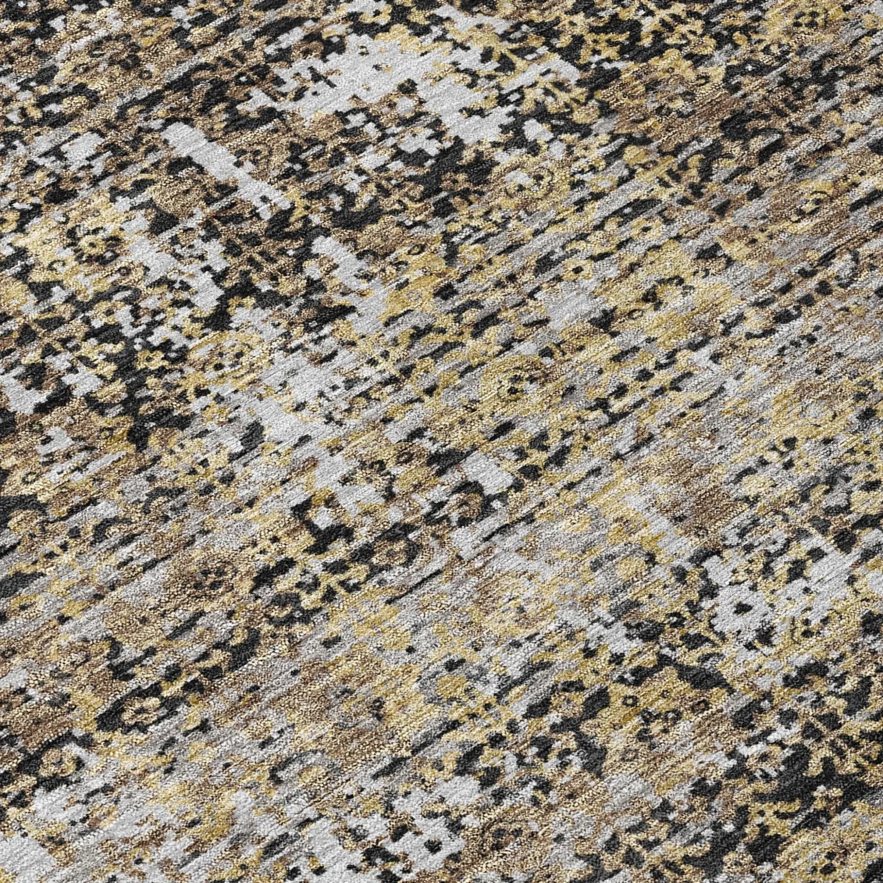9' X 12' Black And Graphite Abstract Washable Indoor Outdoor Area Rug Homeroots Outdoor