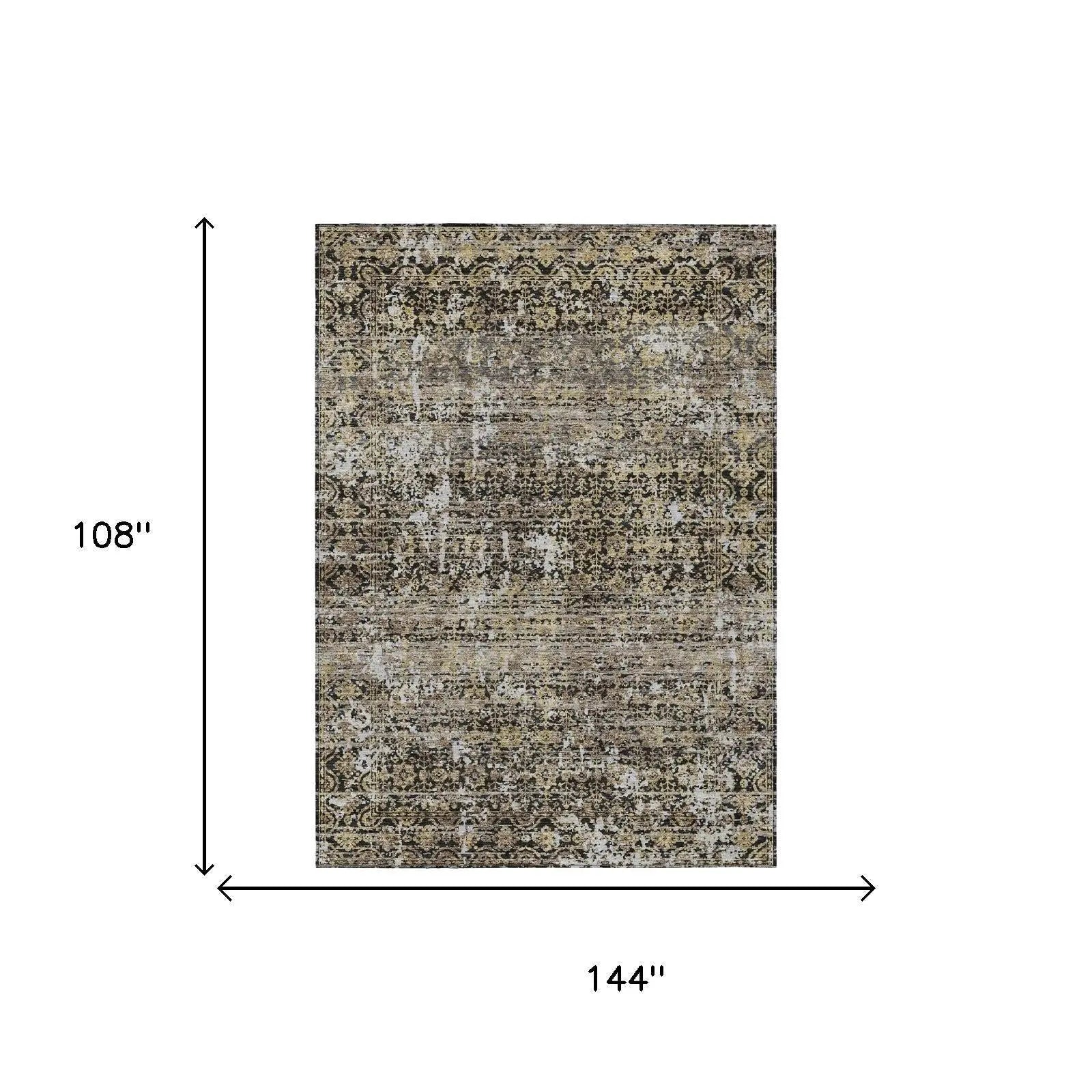 9' X 12' Black And Graphite Abstract Washable Indoor Outdoor Area Rug Homeroots Outdoor