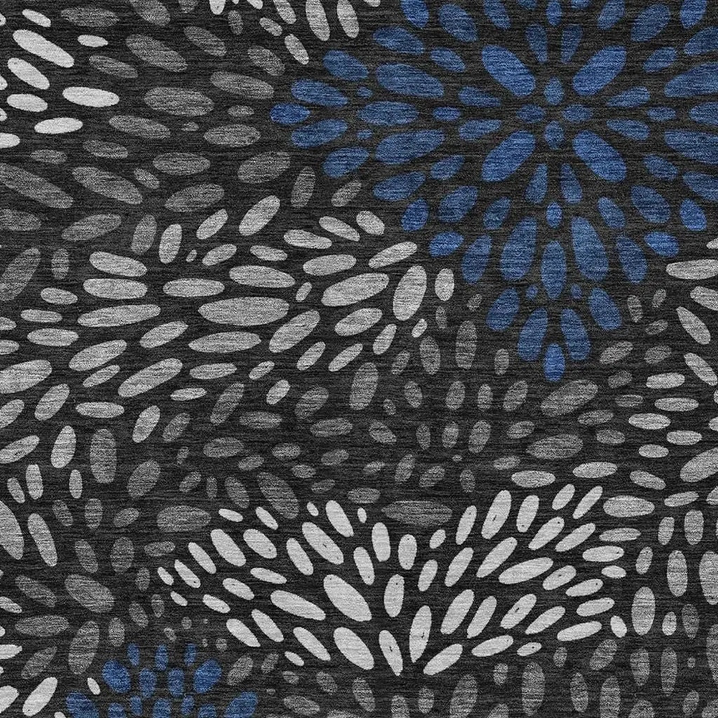 9' X 12' Black And Graphite Abstract Washable Indoor Outdoor Area Rug Homeroots Outdoor