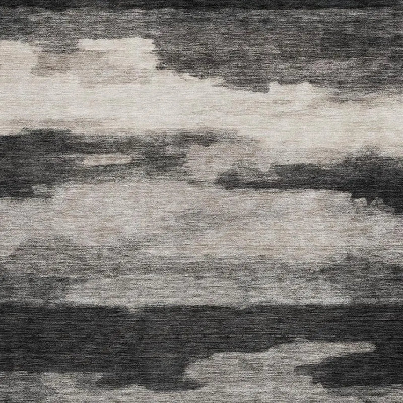 9' X 12' Black And Graphite Abstract Washable Indoor Outdoor Area Rug Homeroots Outdoor
