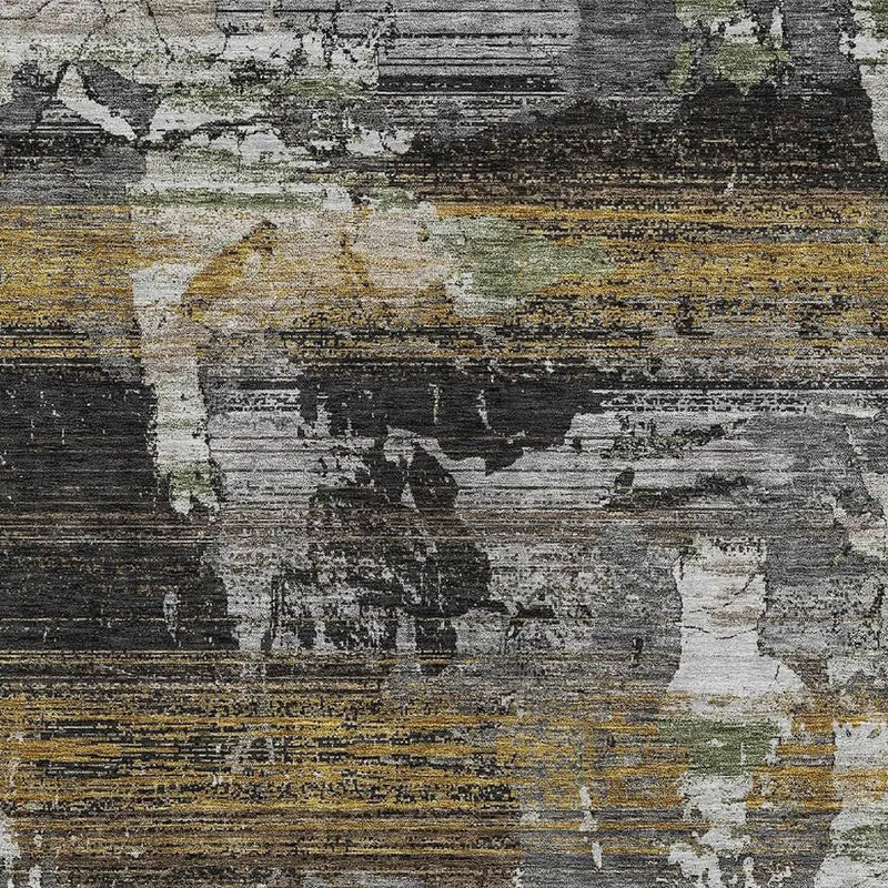 9' X 12' Black And Graphite Abstract Washable Indoor Outdoor Area Rug Homeroots Outdoor