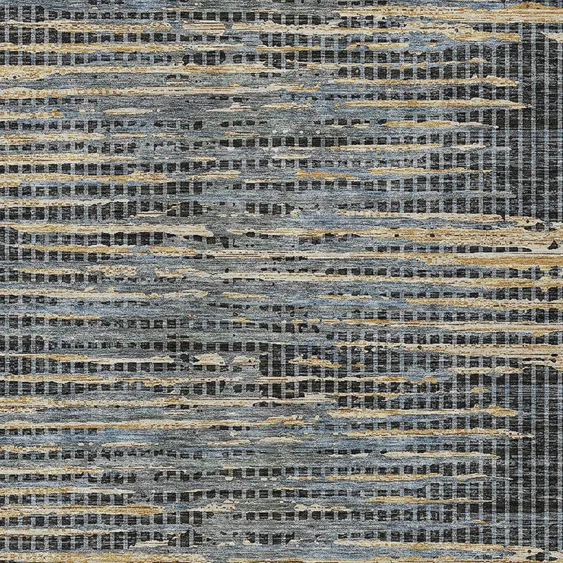 9' X 12' Black And Graphite Abstract Washable Indoor Outdoor Area Rug Homeroots Outdoor