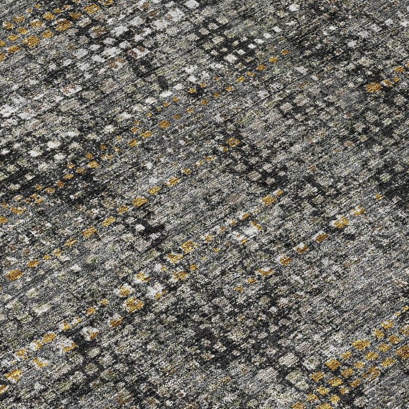 9' X 12' Black And Graphite Abstract Washable Indoor Outdoor Area Rug Homeroots Outdoor