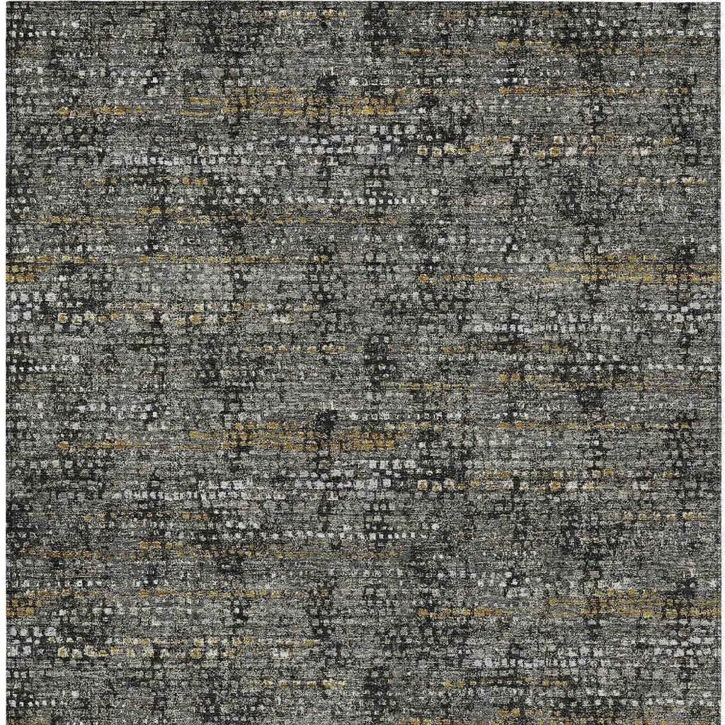 9' X 12' Black And Graphite Abstract Washable Indoor Outdoor Area Rug Homeroots Outdoor
