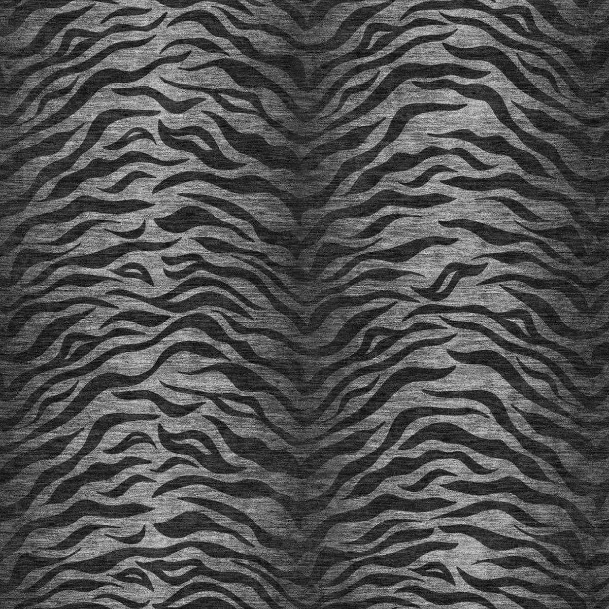 9' X 12' Black And Graphite Animal Print Washable Indoor Outdoor Area Rug Homeroots Outdoor