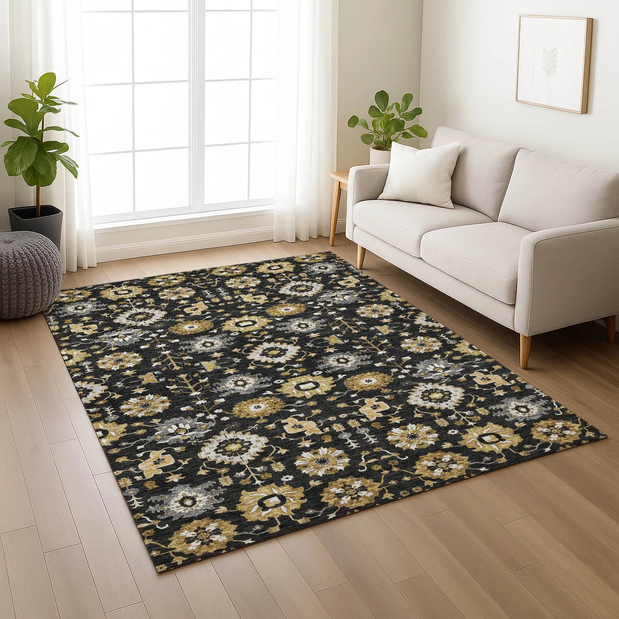9' X 12' Black And Graphite Geometric Washable Indoor Outdoor Area Rug Homeroots Outdoor