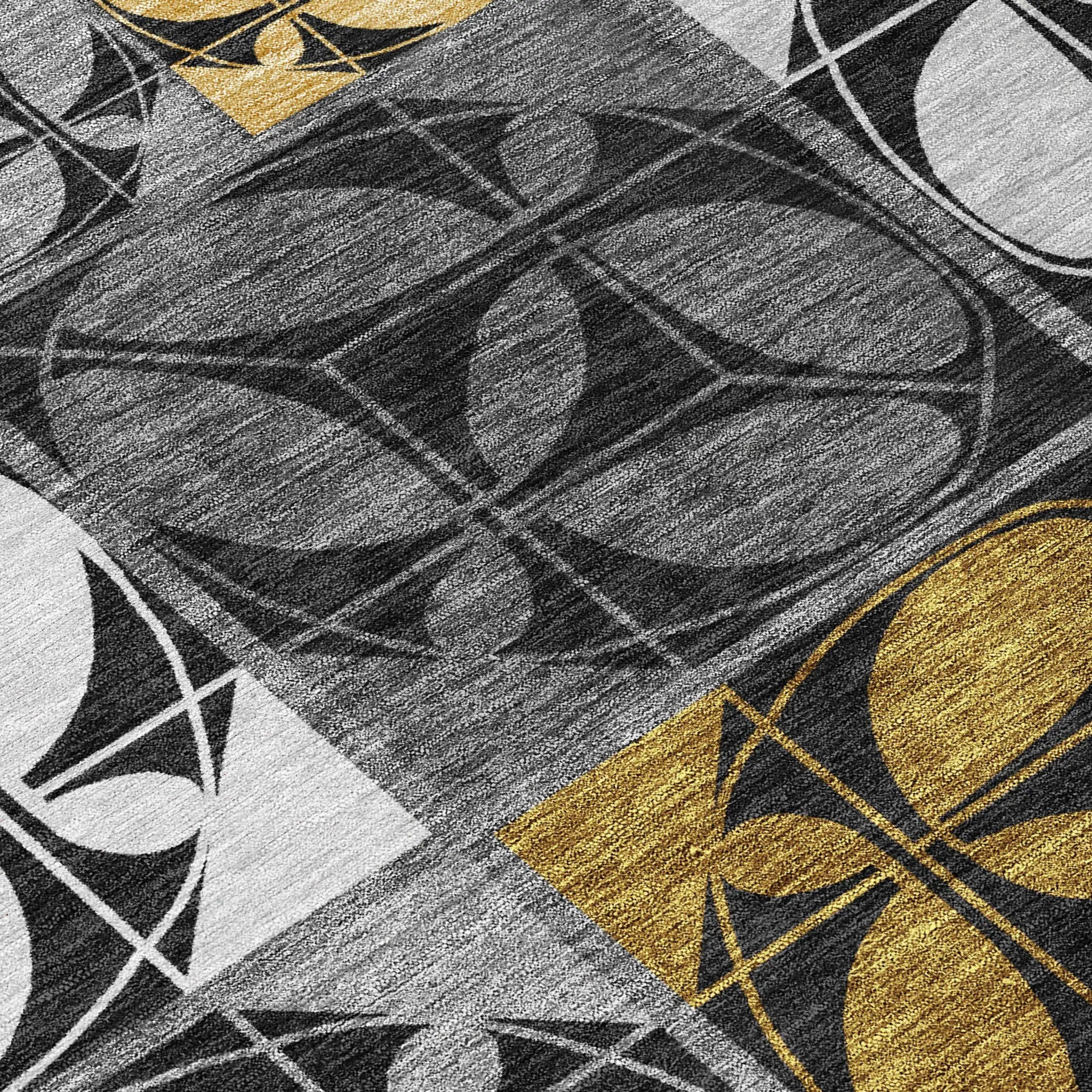 9' X 12' Black And Graphite Geometric Washable Indoor Outdoor Area Rug Homeroots Outdoor