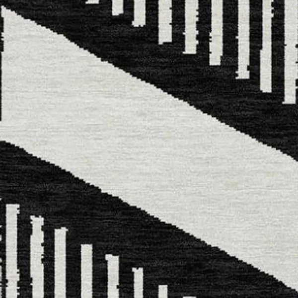 9' X 12' Black And Graphite Geometric Washable Indoor Outdoor Area Rug Homeroots Outdoor