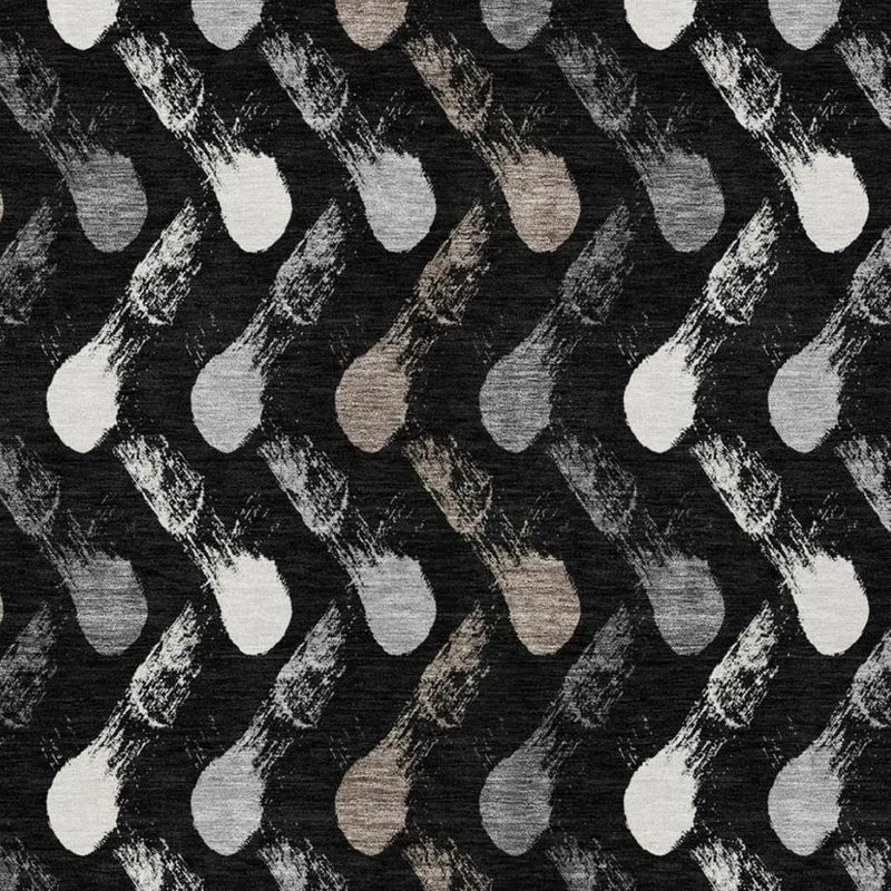 9' X 12' Black And Graphite Geometric Washable Indoor Outdoor Area Rug Homeroots Outdoor