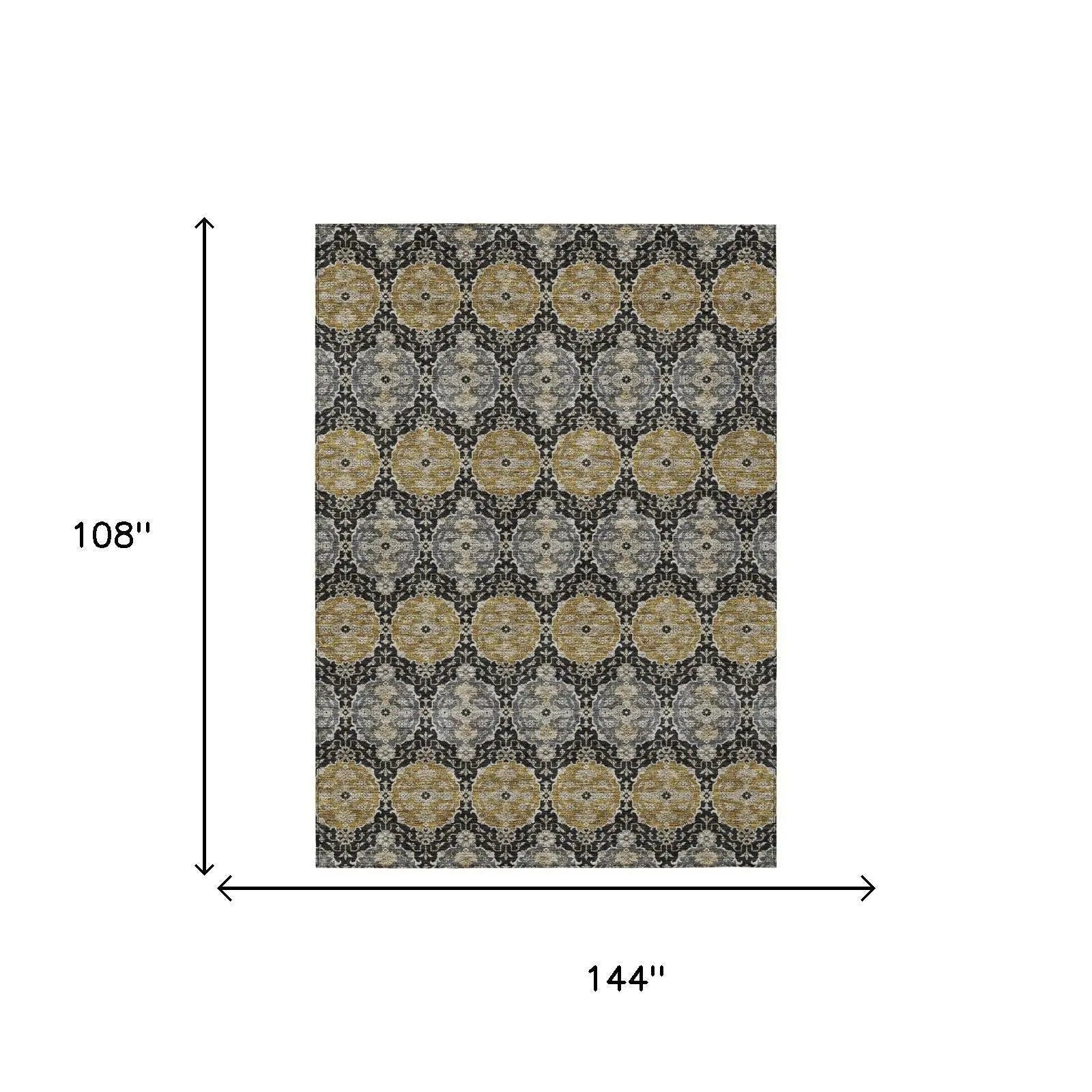 9' X 12' Black And Graphite Striped Washable Indoor Outdoor Area Rug Homeroots Outdoor