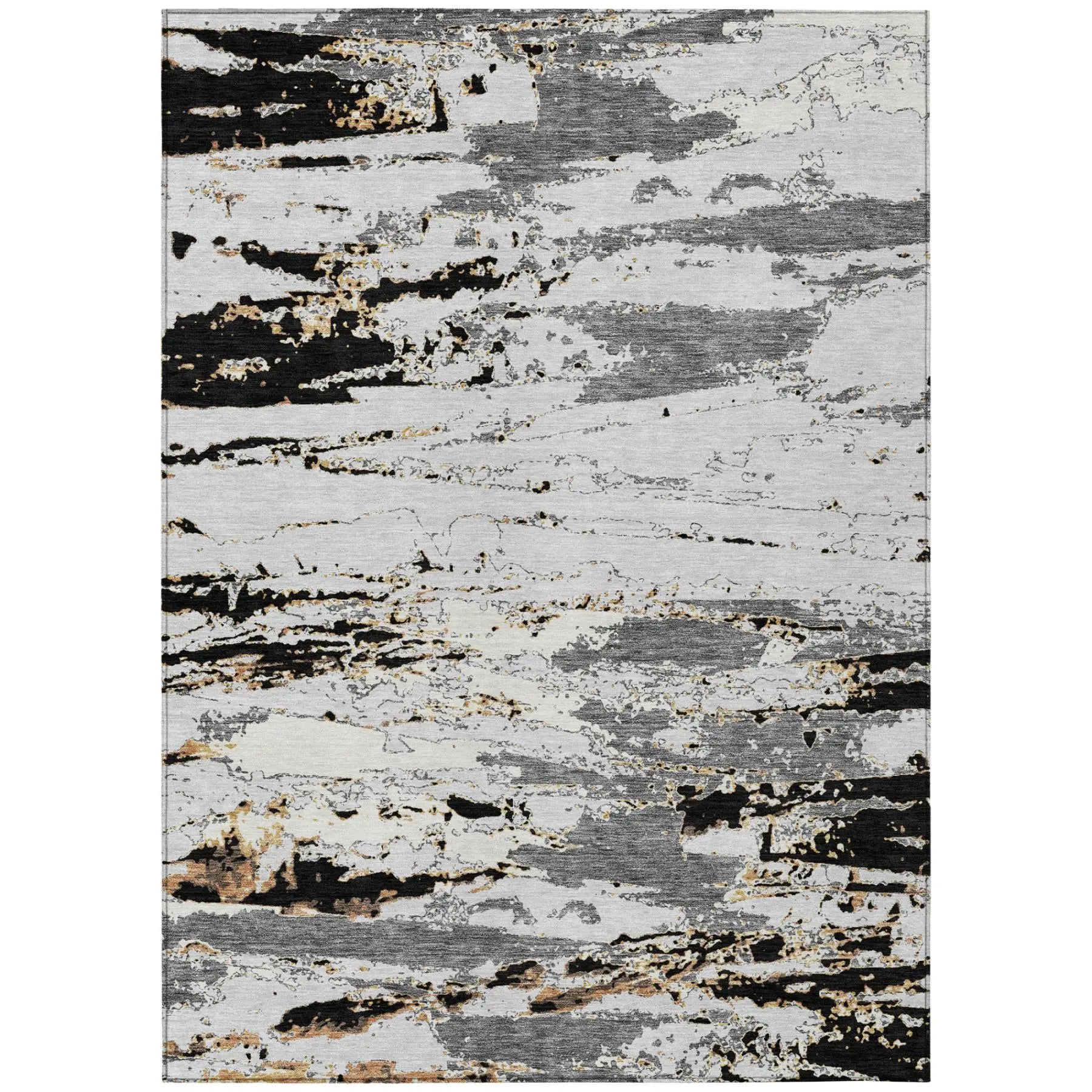9' X 12' Black And Gray Abstract Washable Indoor Outdoor Area Rug Homeroots Outdoor