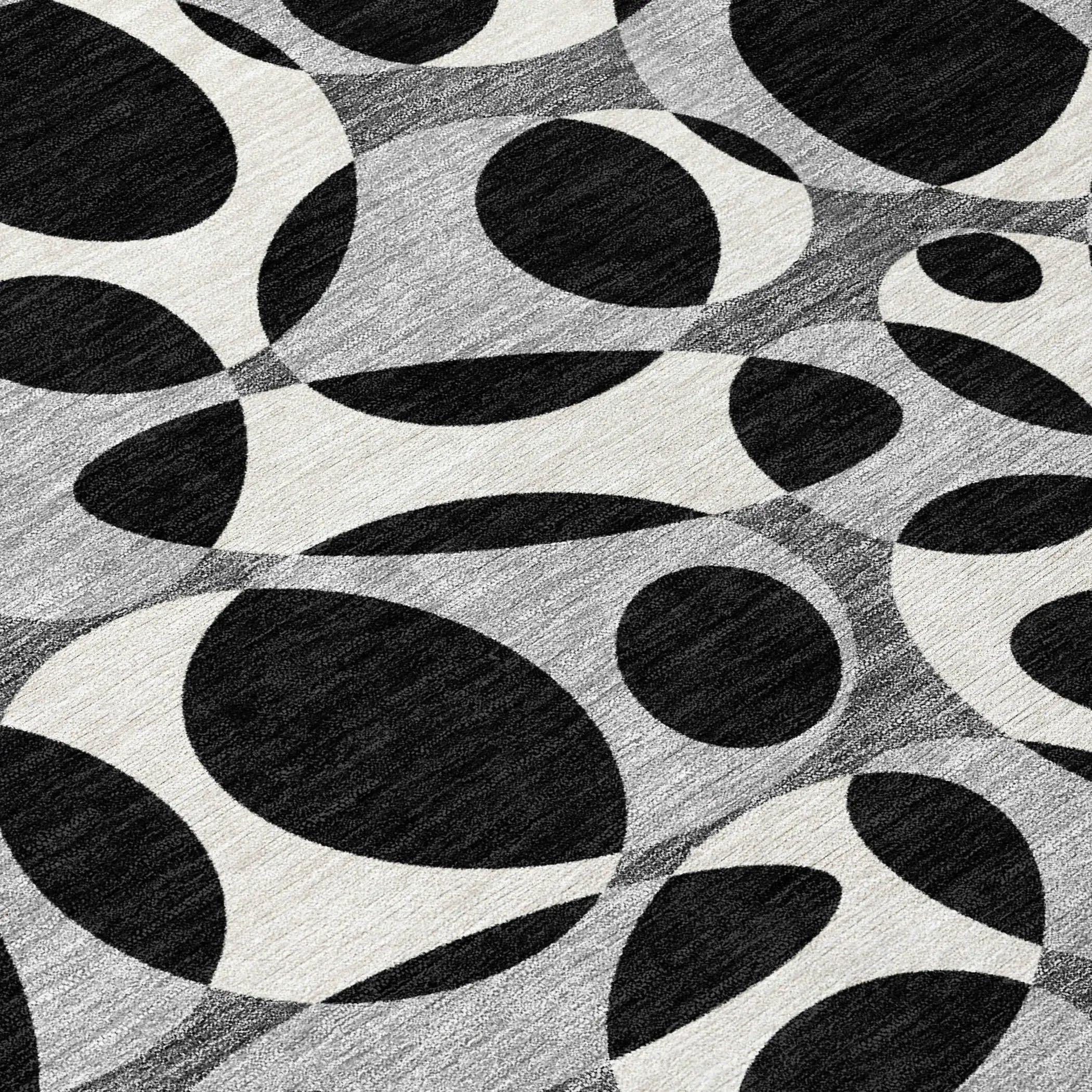 9' X 12' Black And Gray Abstract Washable Indoor Outdoor Area Rug Homeroots Outdoor