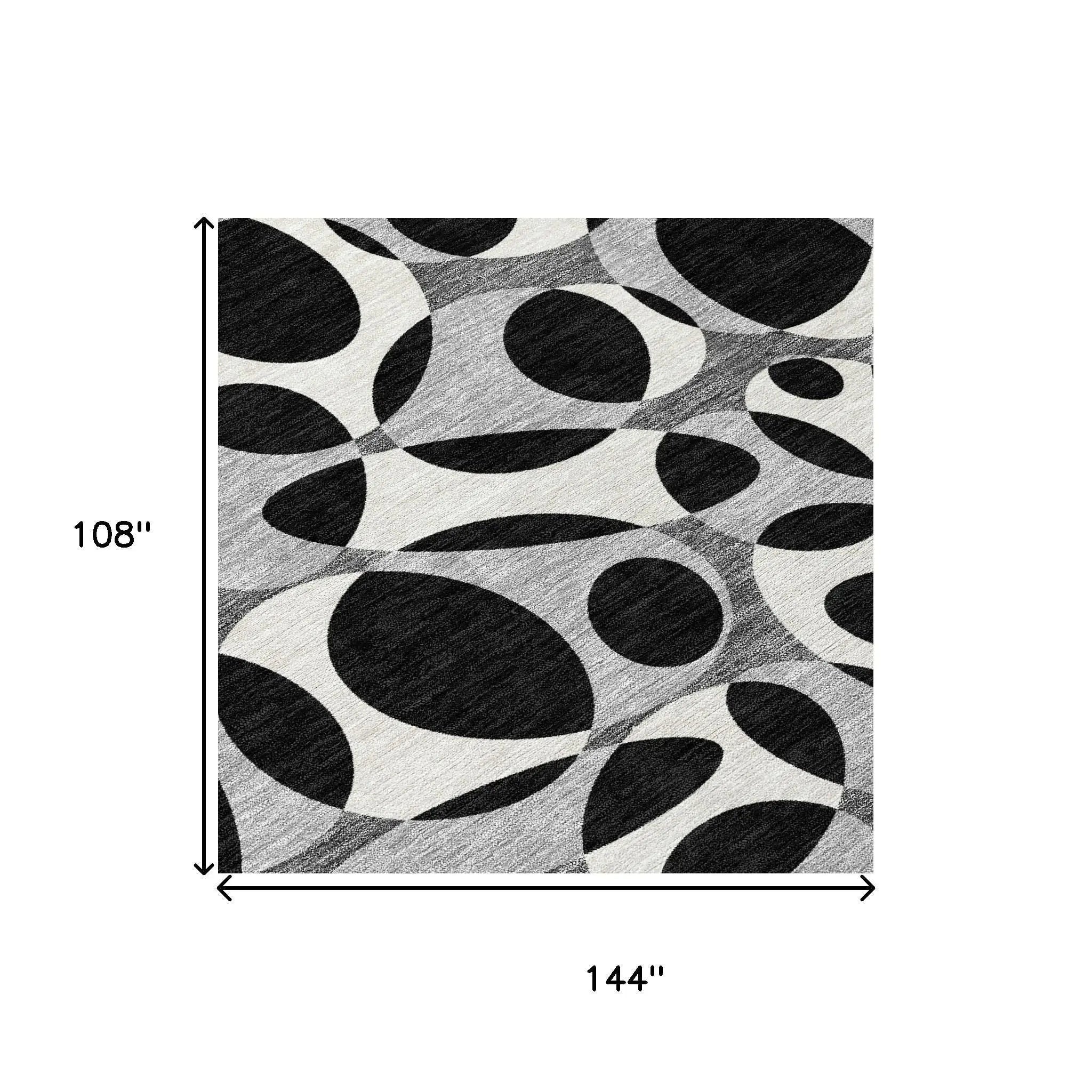 9' X 12' Black And Gray Abstract Washable Indoor Outdoor Area Rug Homeroots Outdoor