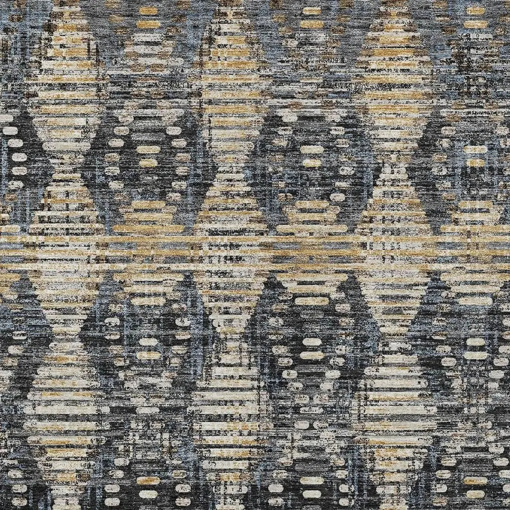 9' X 12' Black And Gray Floral Medallion Washable Indoor Outdoor Area Rug Homeroots Outdoor