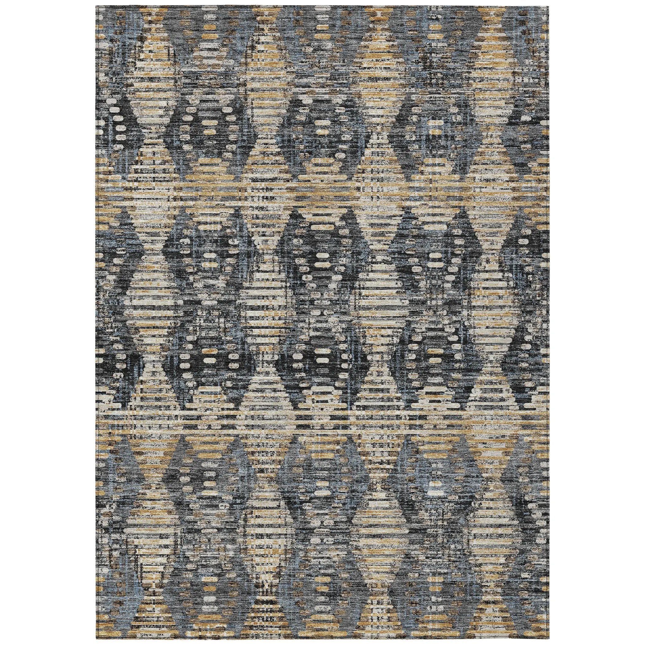 9' X 12' Black And Gray Floral Medallion Washable Indoor Outdoor Area Rug Homeroots Outdoor