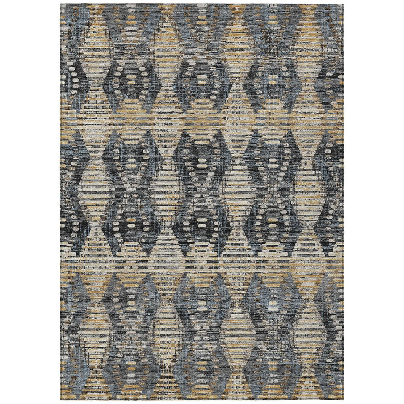 9' X 12' Black And Gray Floral Medallion Washable Indoor Outdoor Area Rug Homeroots Outdoor