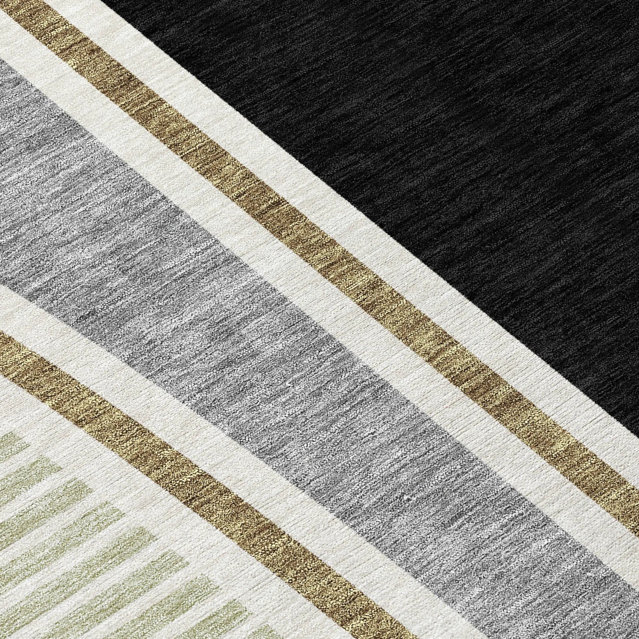 9' X 12' Black And Gray Geometric Washable Indoor Outdoor Area Rug Homeroots Outdoor