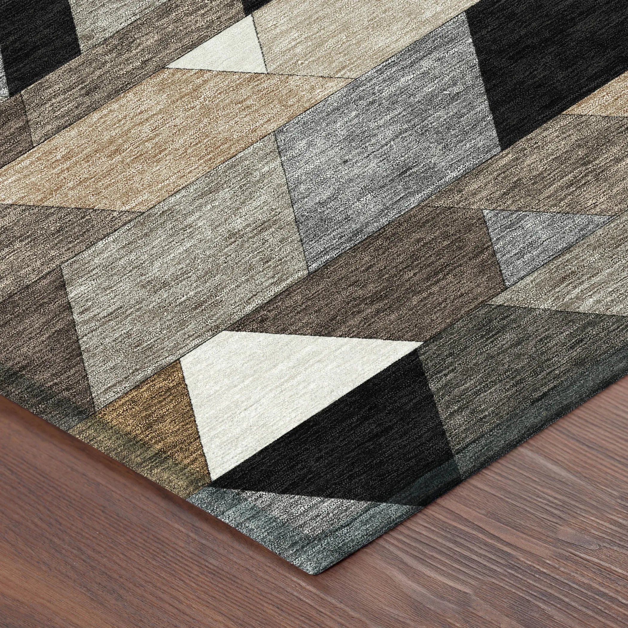 9' X 12' Black And Gray Geometric Washable Indoor Outdoor Area Rug Homeroots Outdoor
