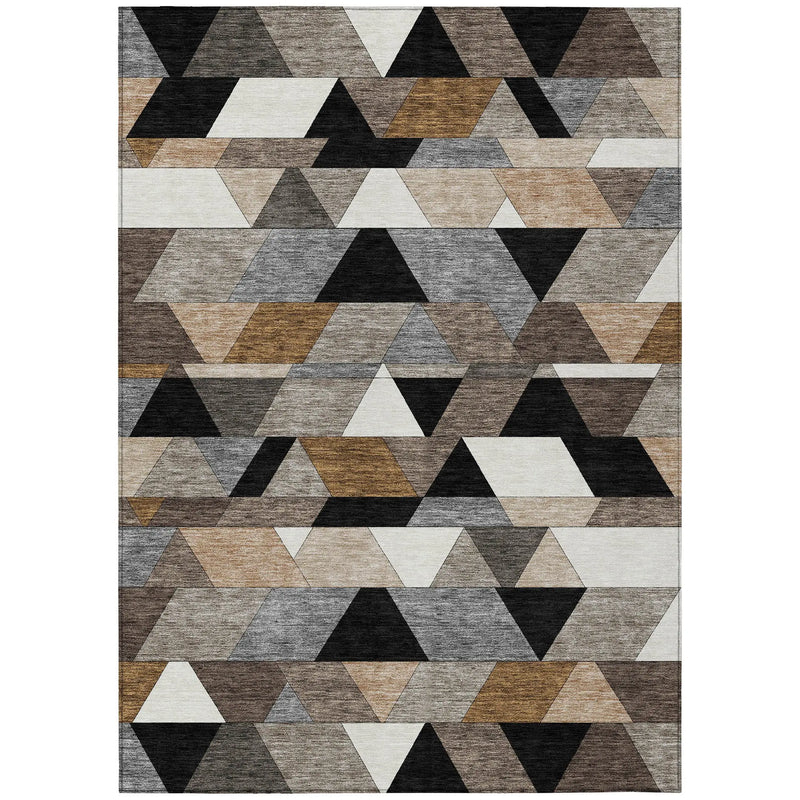 9' X 12' Black And Gray Geometric Washable Indoor Outdoor Area Rug Homeroots Outdoor