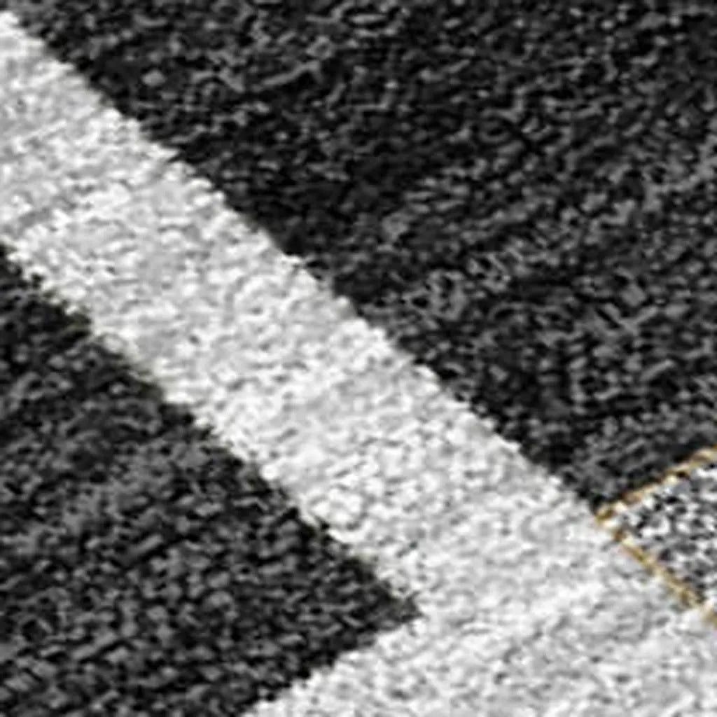 9' X 12' Black And Gray Geometric Washable Indoor Outdoor Area Rug Homeroots Outdoor