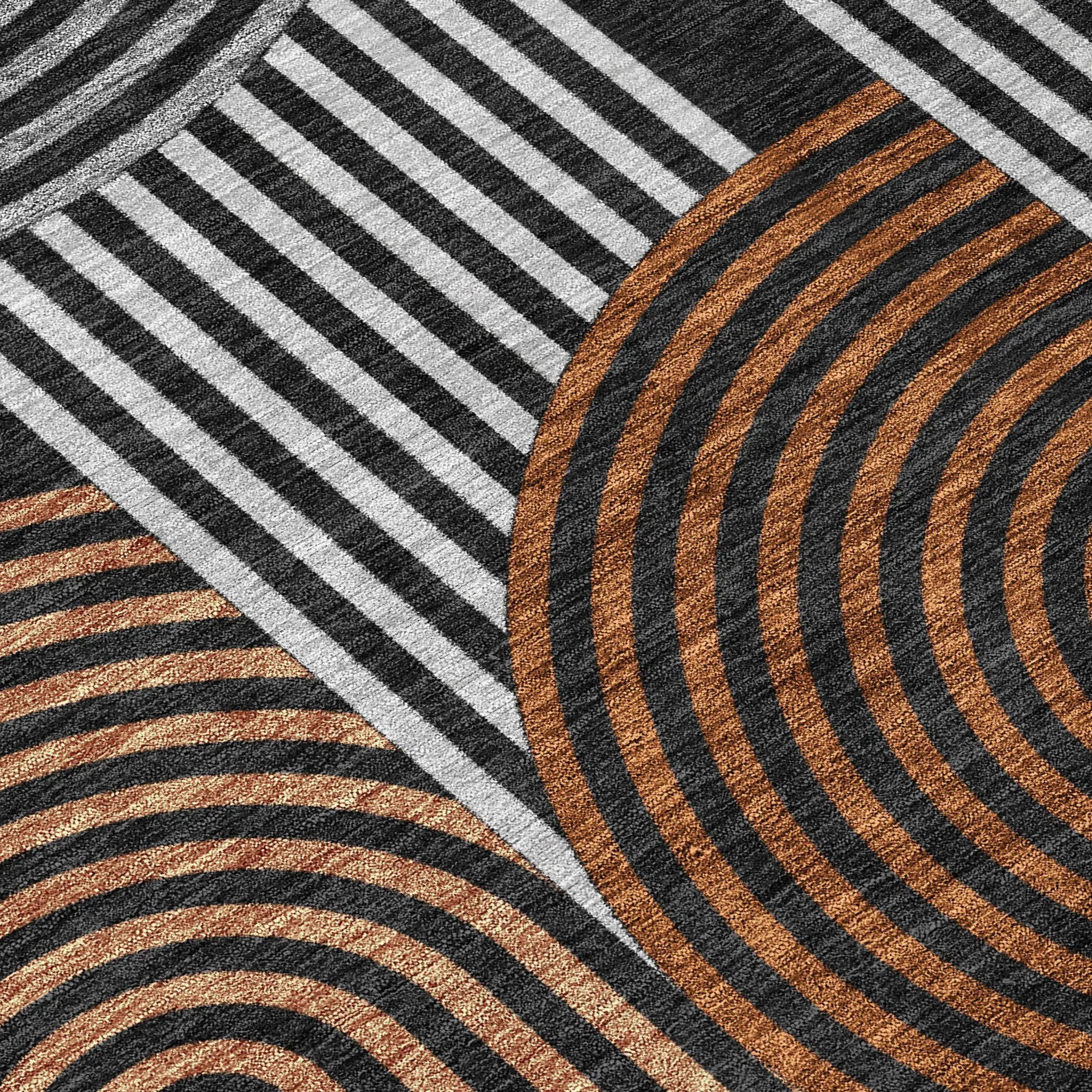 9' X 12' Black And Gray Geometric Washable Indoor Outdoor Area Rug Homeroots Outdoor