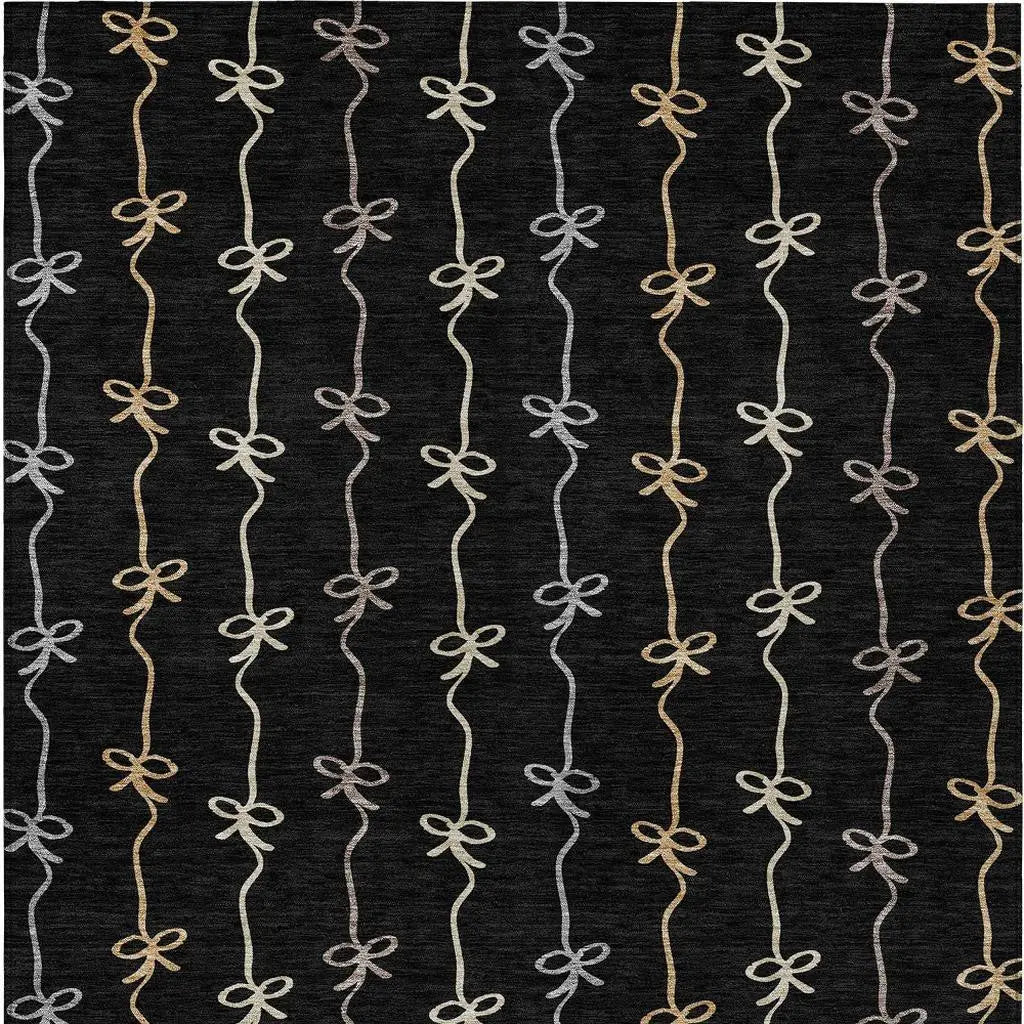 9' X 12' Black And Gray Southwestern Washable Indoor Outdoor Area Rug Homeroots Outdoor