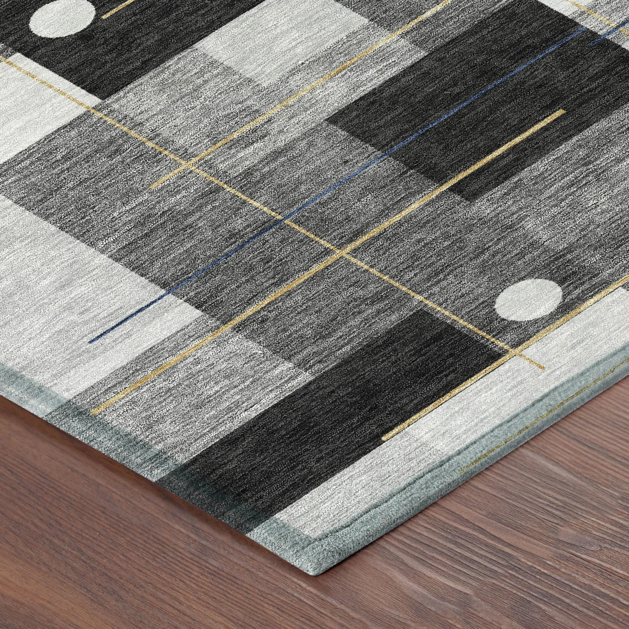 9' X 12' Black And Green Geometric Washable Indoor Outdoor Area Rug Homeroots Outdoor