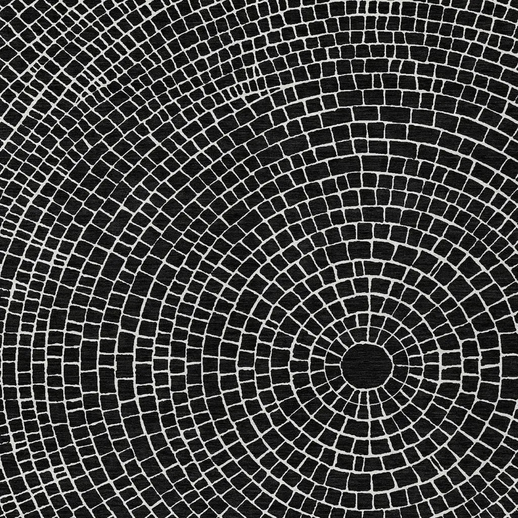 9' X 12' Black And Ivory Geometric Washable Indoor Outdoor Area Rug Homeroots Outdoor