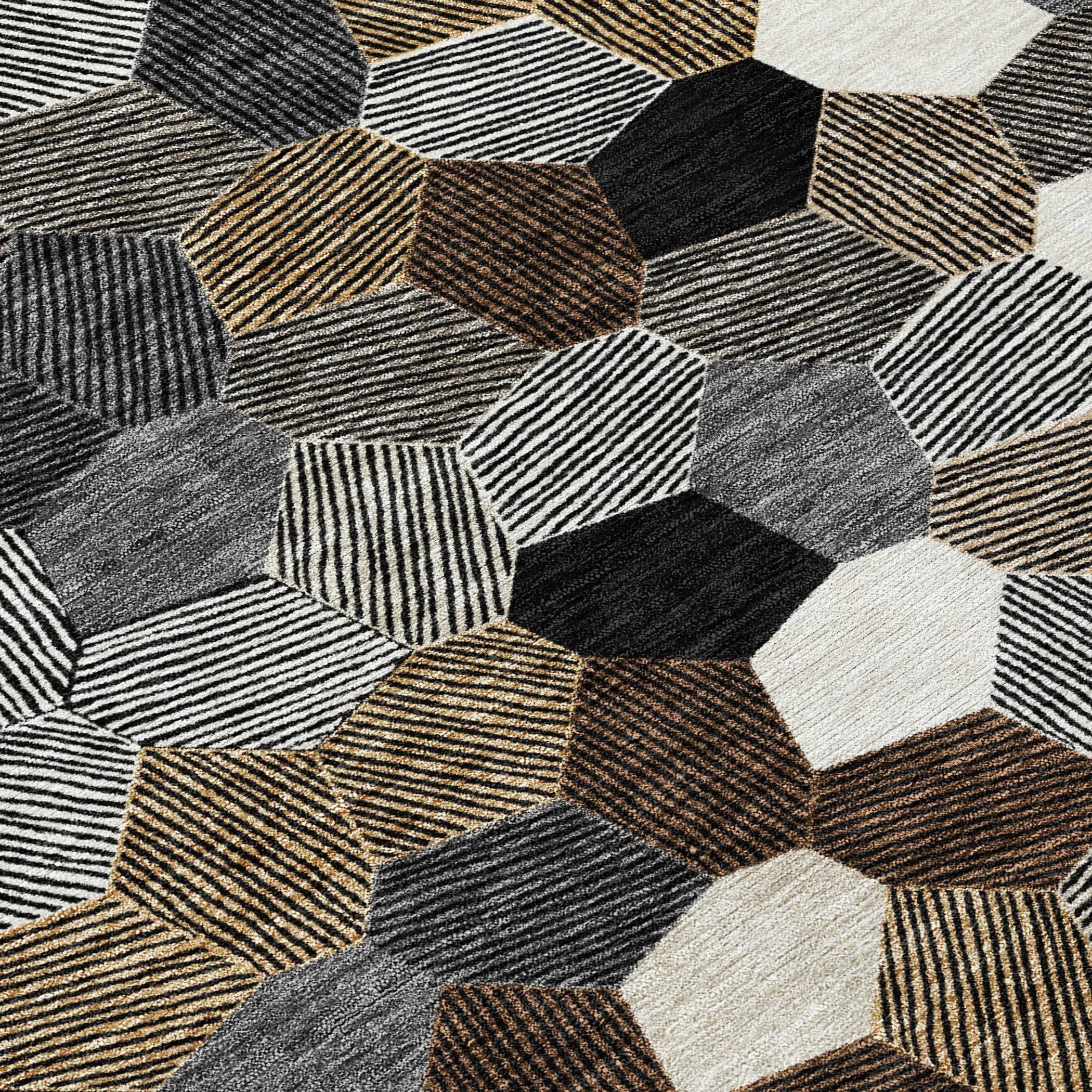 9' X 12' Black And Ivory Geometric Washable Indoor Outdoor Area Rug Homeroots Outdoor