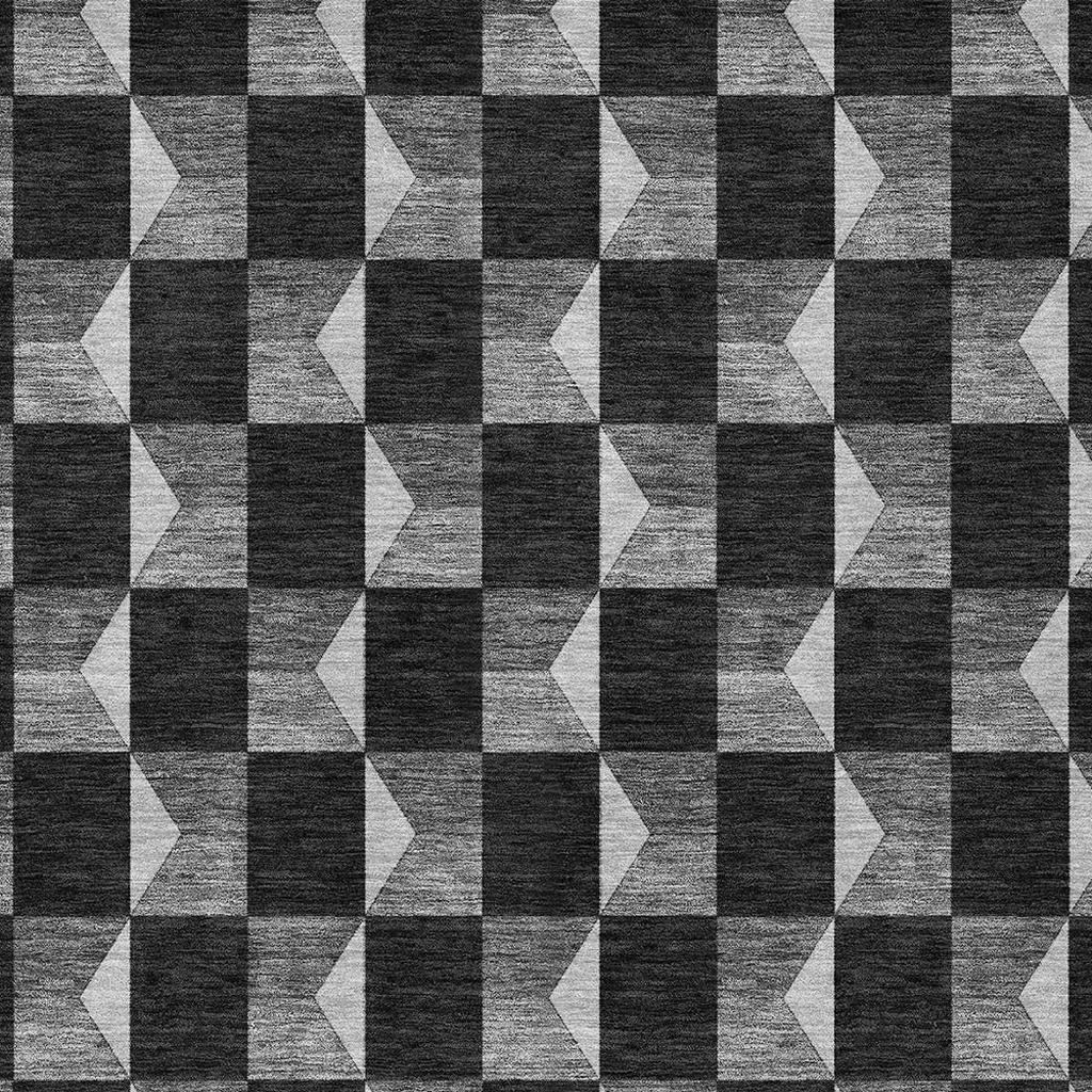 9' X 12' Black And Ivory Geometric Washable Indoor Outdoor Area Rug Homeroots Outdoor