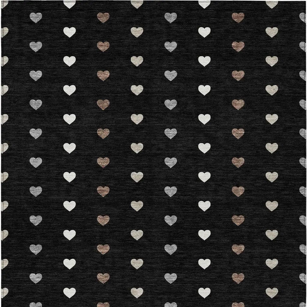 9' X 12' Black And Ivory Geometric Washable Indoor Outdoor Area Rug Homeroots Outdoor