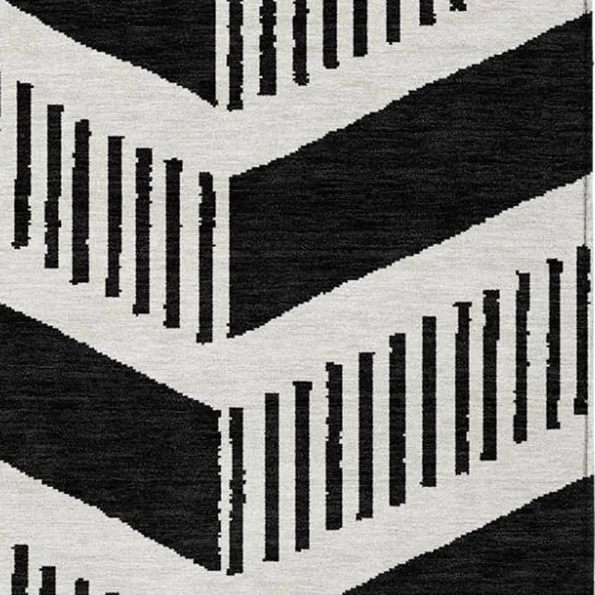 9' X 12' Black And Ivory Geometric Washable Indoor Outdoor Area Rug Homeroots Outdoor