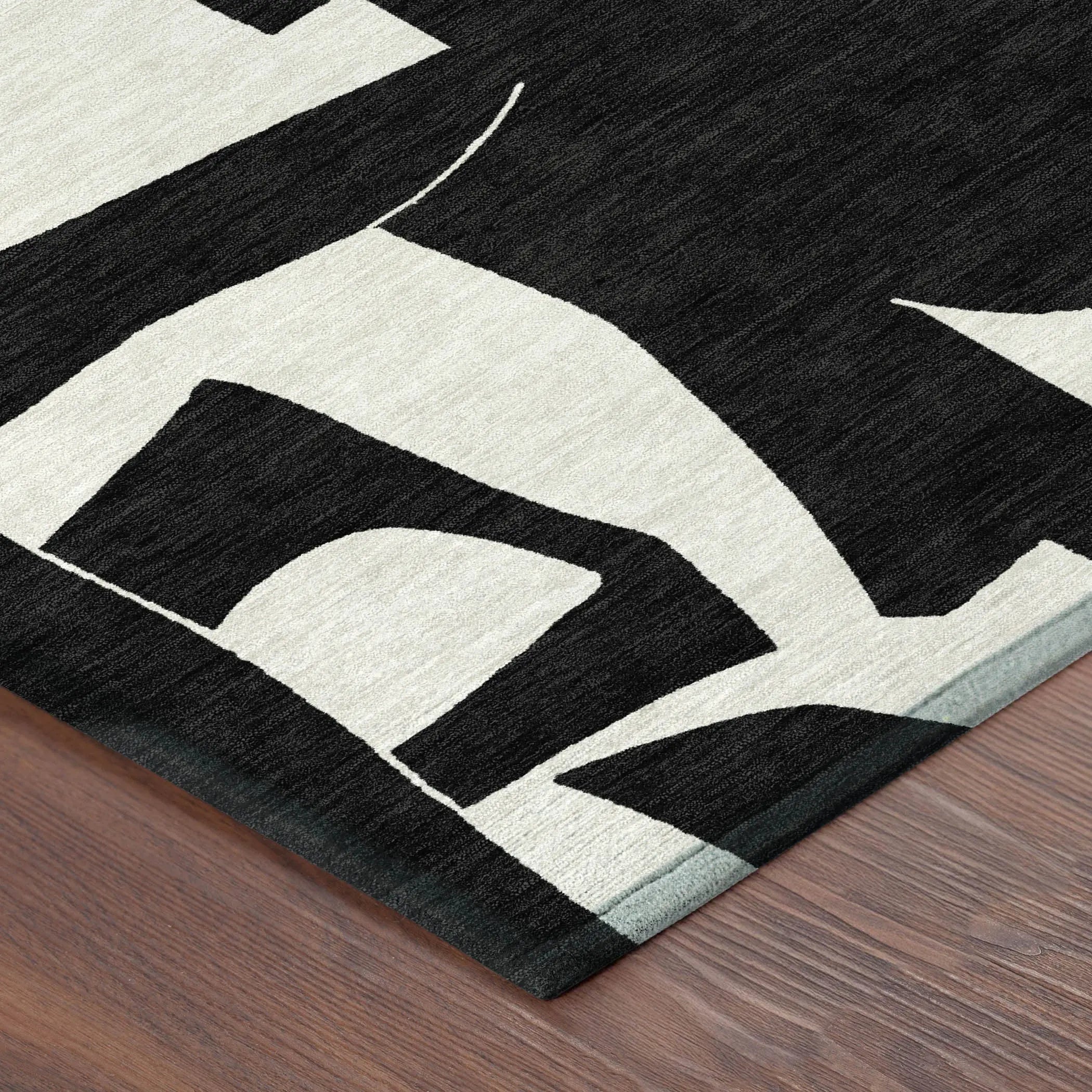 9' X 12' Black And Ivory Geometric Washable Indoor Outdoor Area Rug Homeroots Outdoor