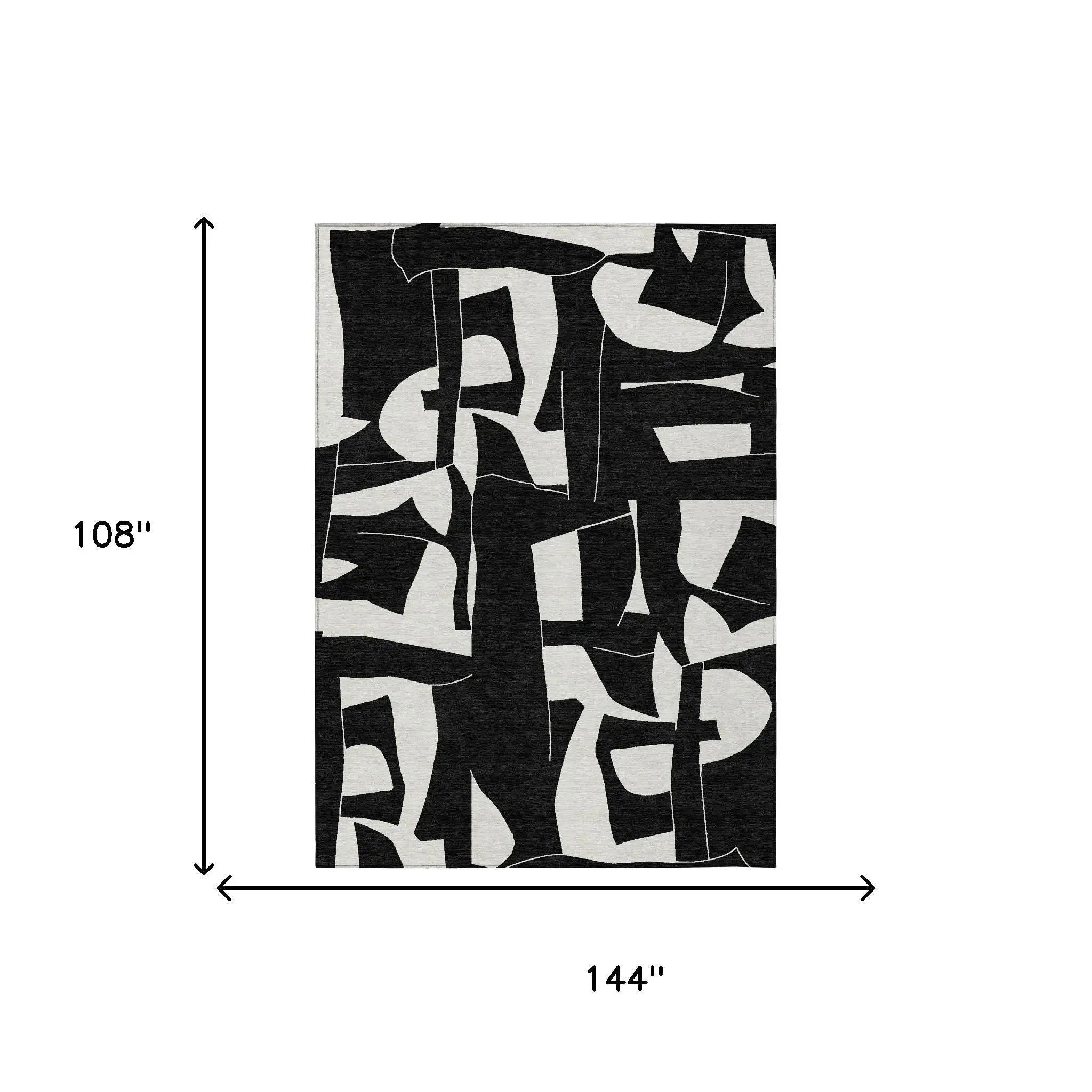 9' X 12' Black And Ivory Geometric Washable Indoor Outdoor Area Rug Homeroots Outdoor