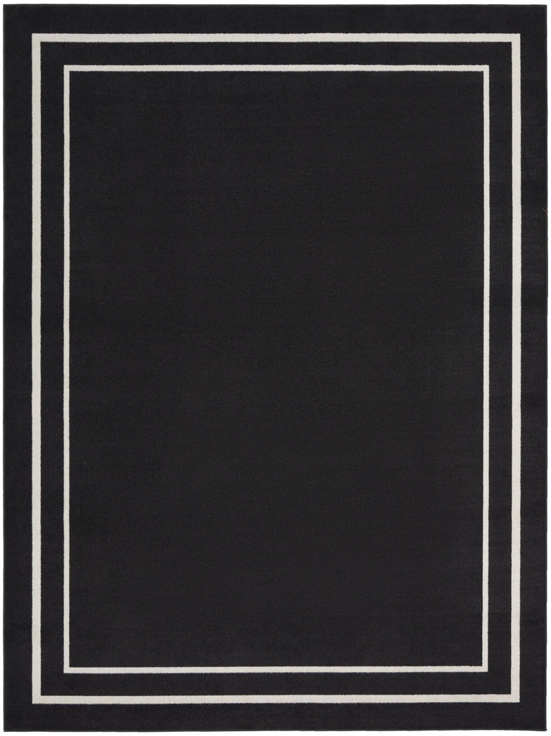 9' X 12' Black And Ivory Indoor Outdoor Area Rug Homeroots Outdoor