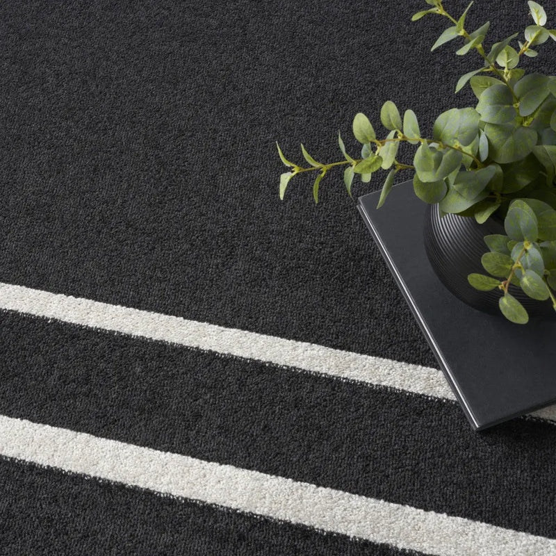 9' X 12' Black And Ivory Indoor Outdoor Area Rug Homeroots Outdoor