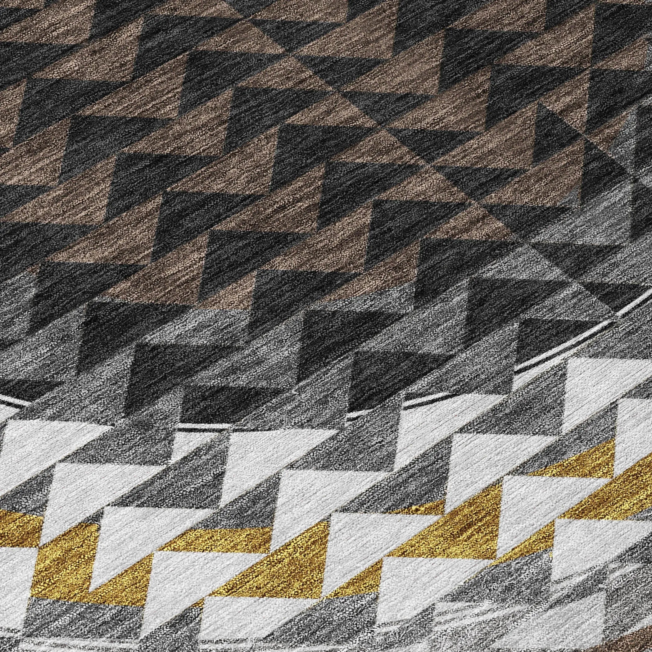 9' X 12' Black And Linen Geometric Washable Indoor Outdoor Area Rug Homeroots Outdoor